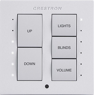 Автоматизация Крестрон обладает огромным набором различных кнопочных станций с всевозможными вариантами расположения кнопок